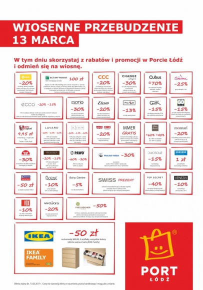 Wiosenna wymiana garderoby w Porcie Łódź. Rabaty nawet do 70%.