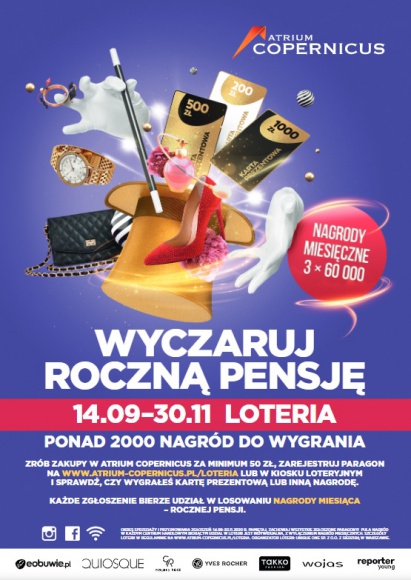 Wielka loteria „Wyczaruj roczną pensję” z Atrium Copernicus