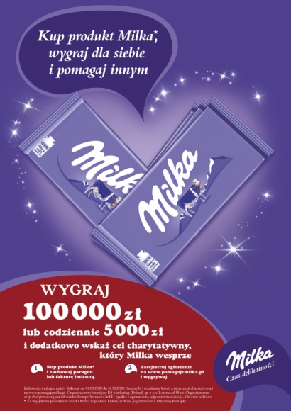 Milka rusza z wyjątkową loterią „Wygrywaj i pomagaj z Milką”