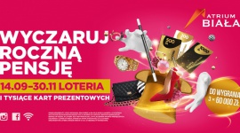 Wielka loteria „Wyczaruj roczną pensję” z Atrium Biała Zakupy, LIFESTYLE - Wygraj roczną pensję w zamian za zakupy! Już od 14 września klienci centrum handlowego Atrium Biała będą mogli powalczyć aż o 60 tysięcy złotych. W zabawie przewidziano też nagrody natychmiastowe w postaci kart prezentowych.