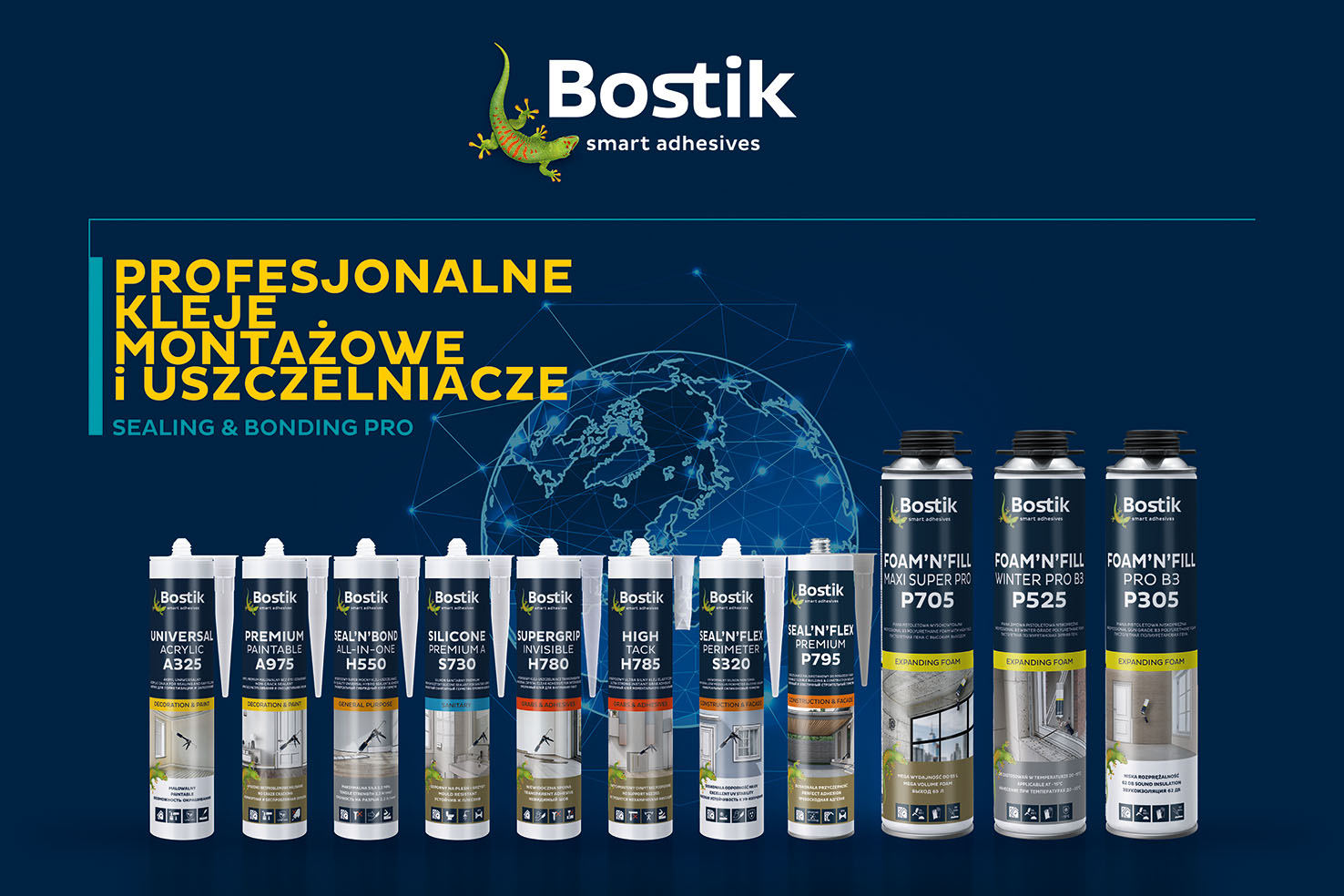 Bostik Sealing & Bonding Pro – nowa linia klejów i uszczelniaczy przeznaczona dla profesjonalistów , Bostik - Sealing & Bonding Pro firmy Bostik to nowa linia klejów montażowych i uszczelniaczy, dedykowana wykonawcom profesjonalnym. Asortyment został podzielony na 7 strategicznych segmentów, a w ramach każdego z nich znajdują się zróżnicowane produkty, obejmujące zarówno typowe prace budowlane lub remontowe, jak i wąsko zdefiniowane zastosowania.